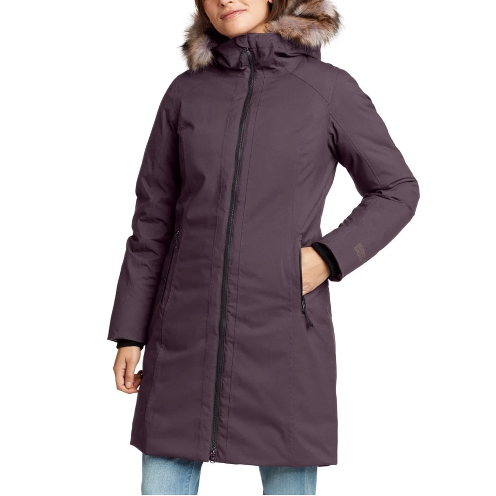 Eddie Bauer Ladies' Waterproof Down Stadium Coat Purple M